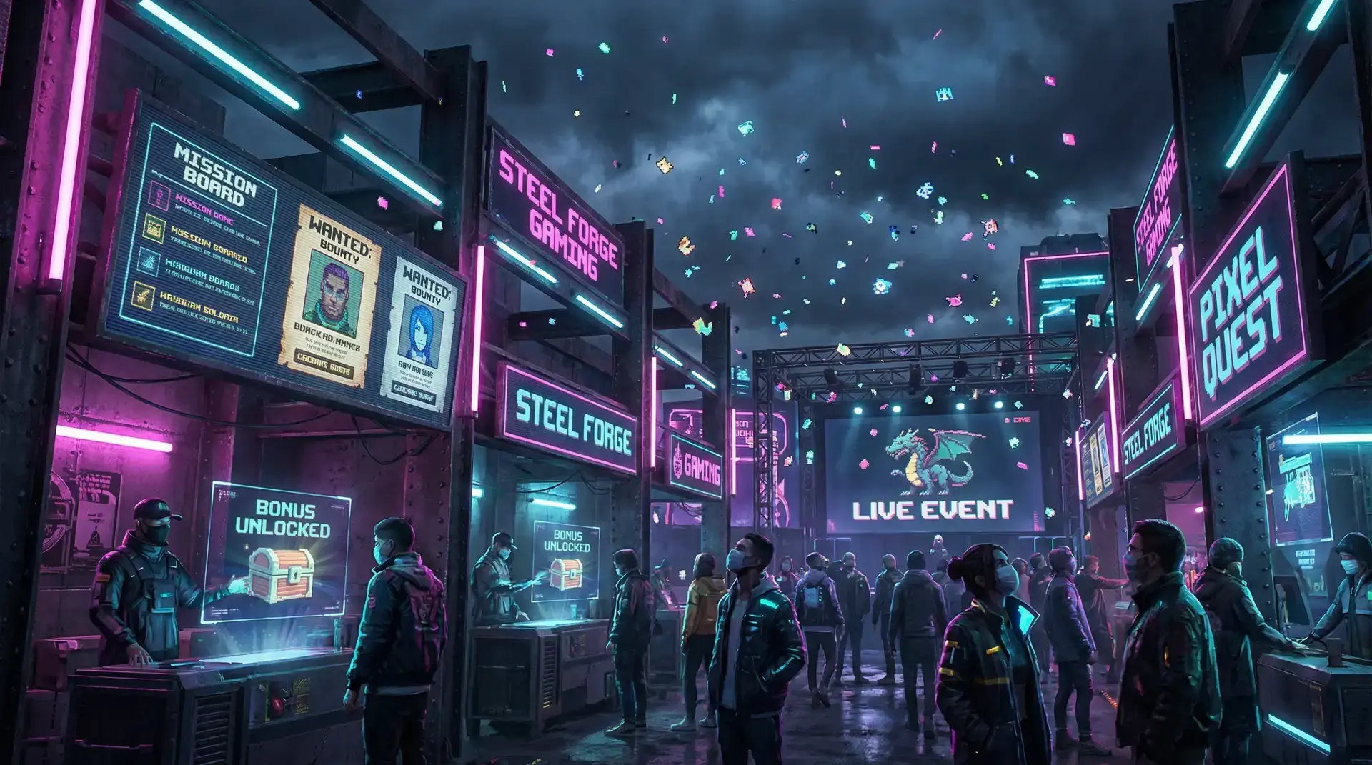 棋牌游戏 不夜城活动广场赛博集市